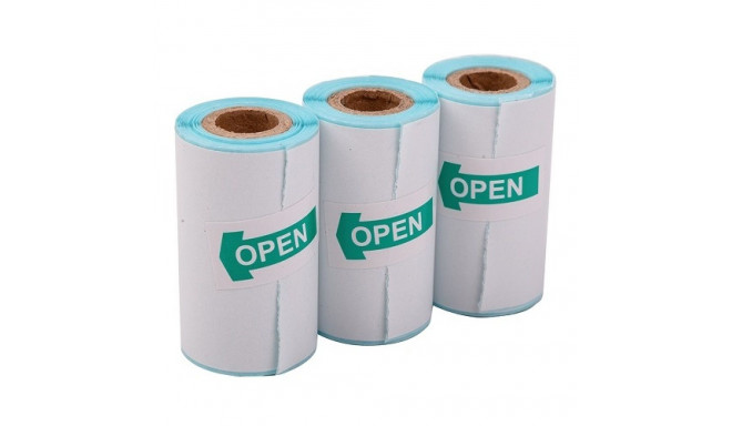 Sticker Paper for Thermal Label Printer, D30mm x 52mm, 3 rolls