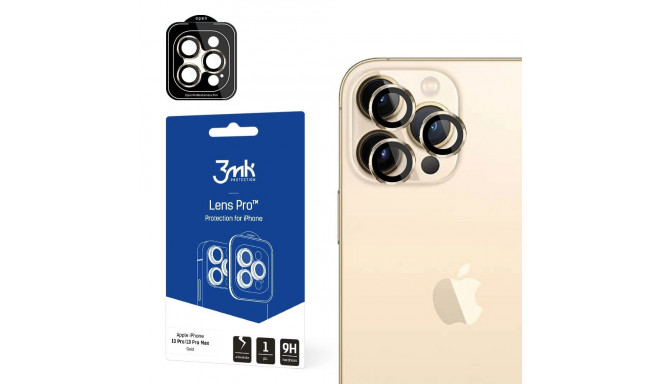 iPhone 13 Pro Max / 13 Pro 9H Camera Glass for 3mk Lens Protection Pro Series Lens - Gold