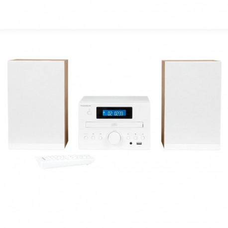 Thomson Micro Sound System BT Radio Fm/cd/mp3/usb Wood Finish White