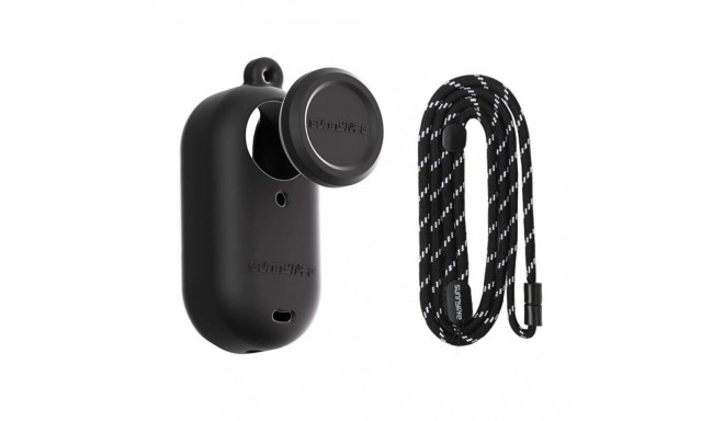 Silicone case with a leash Sunnylife for Insta360 GO 3S (black)