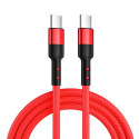 Caruba USB C to USB C 60W Cable 30cm Red