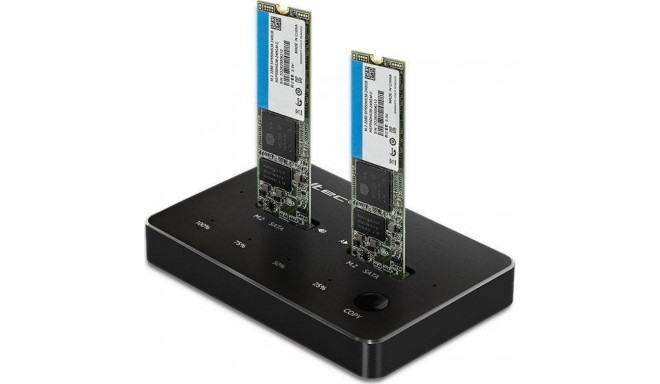 Qoltec Docking station for 2x SSD M.2 SATA drives | NGFF | USB type C