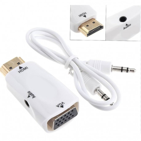 Fusion videosignaali muundur HDMI-VGA (+audio) valge
