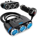 Goodbuy 3 x autolaadija pistikupesa jaotur 12 | 24V | 2 x USB 2.1A | LED