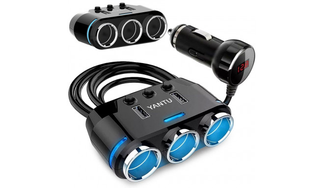 Goodbuy 3 x car charger socket splitter 12 | 24V | 2 x USB 2.1A | LED