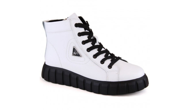 Filippo W PAW382B white leather platform ankle boots (41)