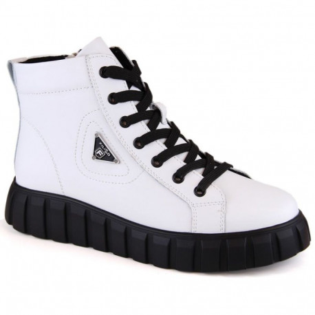Filippo W PAW382B white leather platform ankle boots (39)