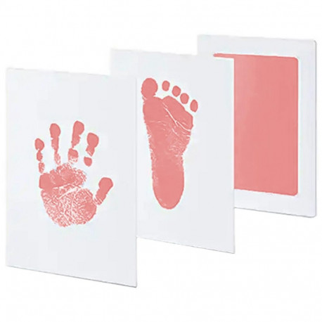 DA83B NIEBRUDZĄCY ODCISK RĄCZKI STÓPKI 10x15,3 CM PINK