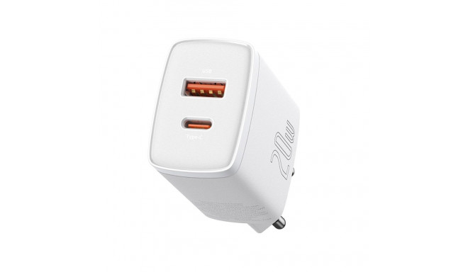 BASEUS võrgulaadija Baseus Compact Quick Charger, USB, USB-C, 20W (CCXJ-B02) Valge