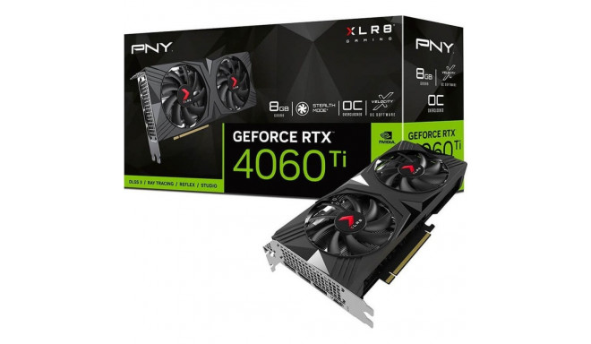 PNY GeForce RTX 4060 Ti XLR8 Gaming Verto OC Dual Fan 8GB GDDR6 graphics card (VCG4060T8DFXPB1-O)