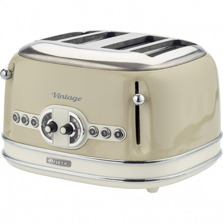 Vintage 4-Schlitz-Toaster 156 (beige, 1.600 Watt, für 4 Scheiben Toast)