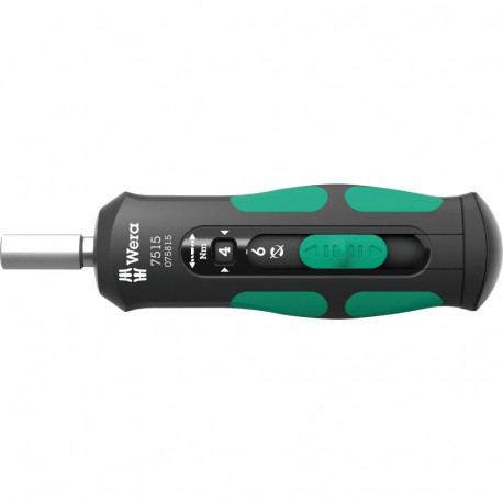 Drehmoment-Schraubendreher 7515 Kraftform Safe-Torque Speed (schwarz/grün, 1/4" Sechskant, 2-12 Nm)