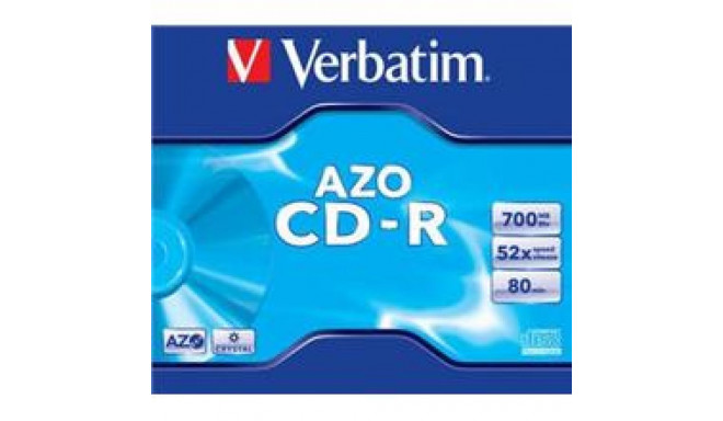 CD-R Verbatim 700MB 80min 52x Slim Data Vinyl, AZO, pakk (10 toorikut õhukeses karbis)