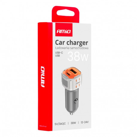 Laadija USB-A+USB-C 12/24V 38W