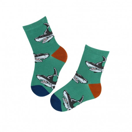 SOKISAHTEL HUNGRY SHARK rohelised haikaladega sokid lastele 438