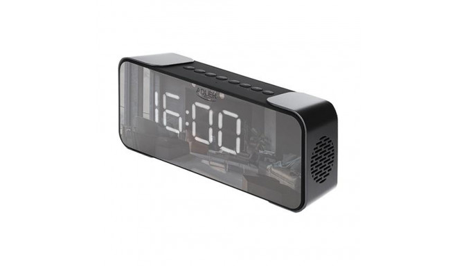 Adler AD 1190S alarm clock Digital alarm clock Black, Mirror, Silver