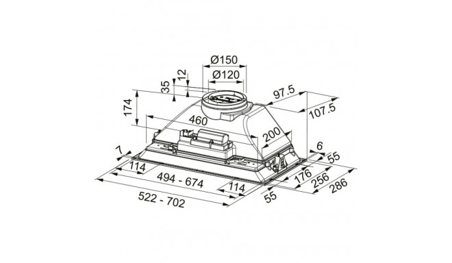 Built-in hood FRANKE FBI 525 XS HCS, 305.0599.509