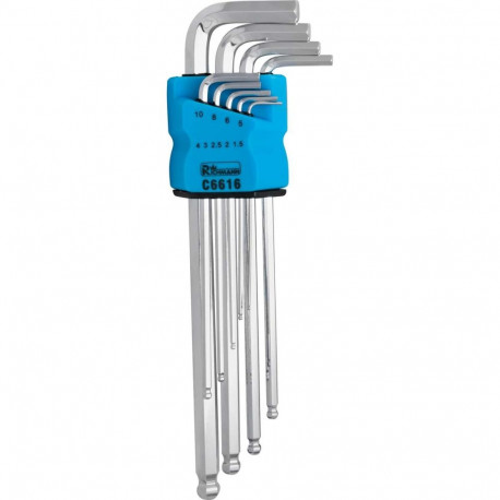 Pikad kuusnurkvõtmed 1.5–10 mm, 9 tk