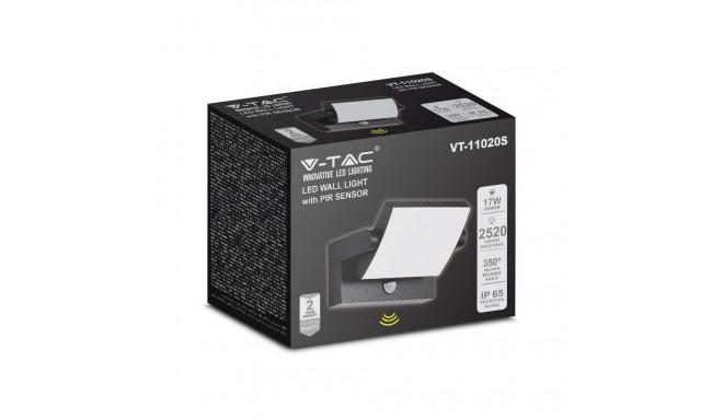 projektori fassaadi valgusti V-TAC 17W LED liikumisandur must IP65 VT-11020-120-B 3000K 2520lm