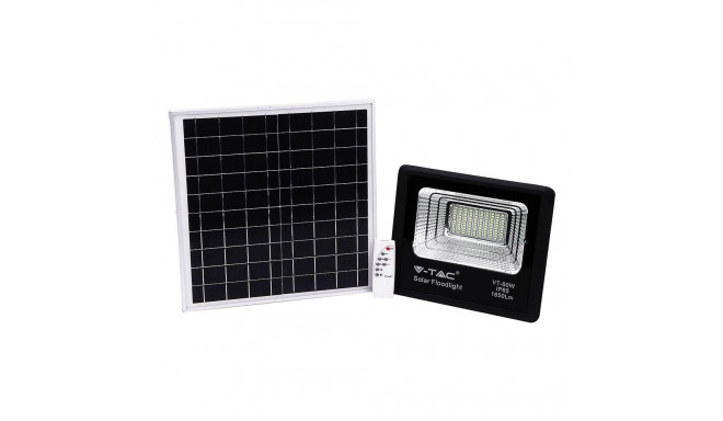 LED päikesepatareiga prožektor V-TAC 20W must IP65, kaugjuhtimispult, taimer VT-60W 6000K 1650lm