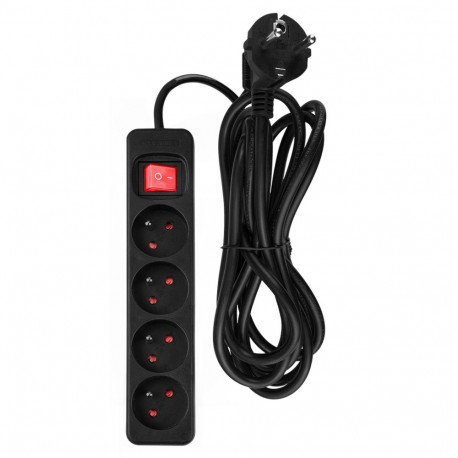 Pikendusjuhe 3 m, 3 x 1.5 mm2, 4G, must, ON/OFF