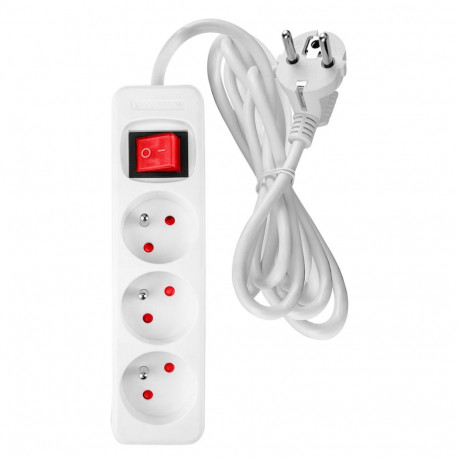 Pikendusjuhe 5 m, 3 x 1.5 mm2, 3G, valge, ON/OFF