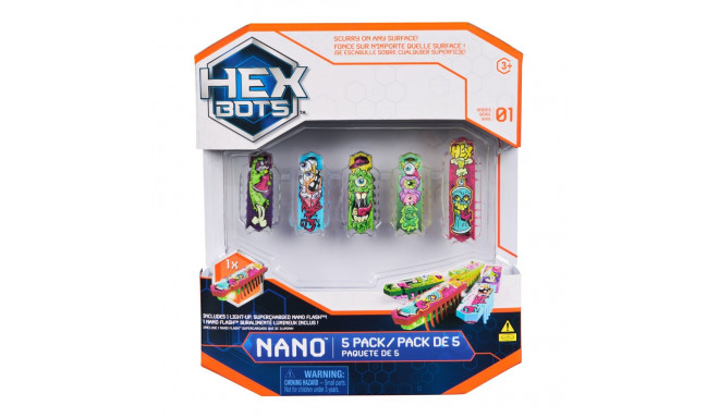 HEX BOTS interaktiivne mänguasi Nano Flash 5-pakk