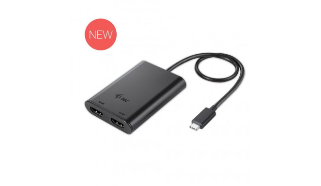 i-tec USB-C kahe HDMI videoadapter 2x HDMI 4K ühilduv Thunderbolt 3-ga