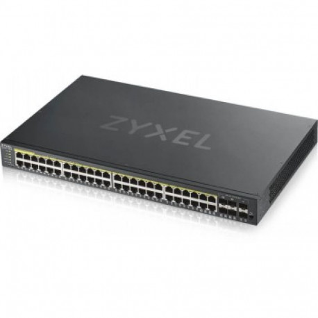 ZYXEL GS1920-48HPV2, 50 PORT SMART MANAGED POE SWITCH 48X GIGABIT COPPER POE AND 4X GIGABIT DUAL PER