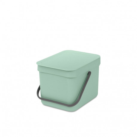 Prügikast 6L, Brabantia, Sort/Go kaanega,L-20.0x S 24.9 x K-18.1/43,0cm / Jade Green, roheline