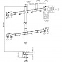 MANHATTAN Monitorarm für 4 Displays 13&amp;quot;-32&amp;quot; bis 8kg pro Disp