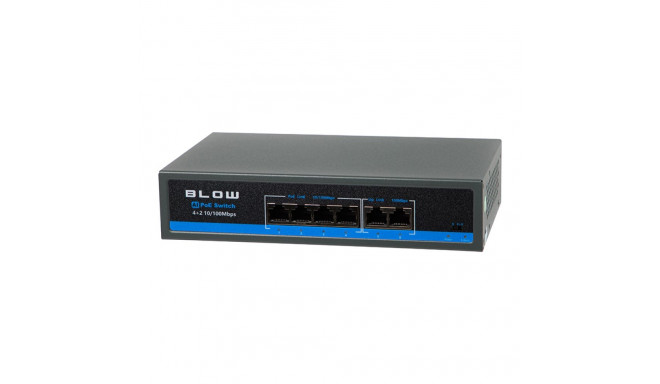 77-935# Switch poe do kamer blow 4poe 100mbs 75w bl-sw6-4p