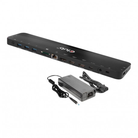 CLUB 3D USB C Gen 2 kolmik-ekraan DP Alt Mode DisplayLink dünaamiline PD laadimisjaam 120W PS-ga