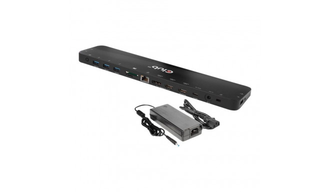 CLUB 3D USB C Gen 2 kolmik-ekraan DP Alt Mode DisplayLink dünaamiline PD laadimisjaam 120W PS-ga