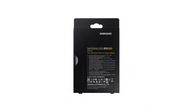 SAMSUNG SSD 870 EVO 250GB 2.5inch SATA 560MB/s read 530MB/s write