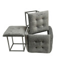 Puff-transformer 5in1 - 5 stools in 1 pouffe grey velvet
