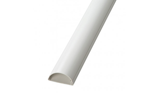 Round Cable Trunking 50x25mm, 1x1m white, click-lock lid, self-adhesive