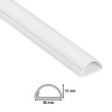 Round Cable Trunking Set 30x15mm, 3x1m white, 7 connection adaptors, click-lock lid,