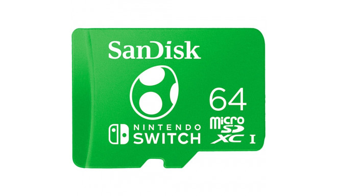 SanDisk Nintendo MicroSDXC UHS-I card for Nintendo Switch, Yoshi Edition- 64GB, Up to 100MB/s read; 