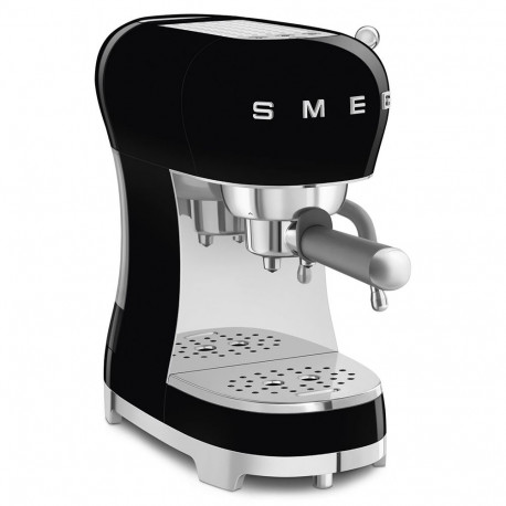 Coffee Maker - SMEG ECF02BLEU 15-Bar Manual Espresso Machine with Steam Wand Black