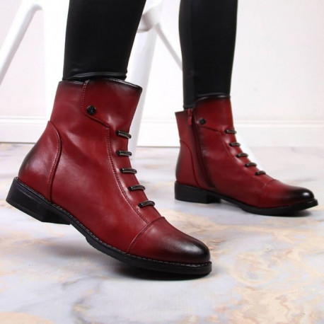 Jezzi W JEZ52G red insulated ankle boots with decorations (40)