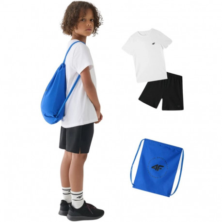 Komplet odzieżowy 4F koszulka, spodenki, worek M022 głęboka czerń 4FJWAW24TAPSM022 20S 122/128cm