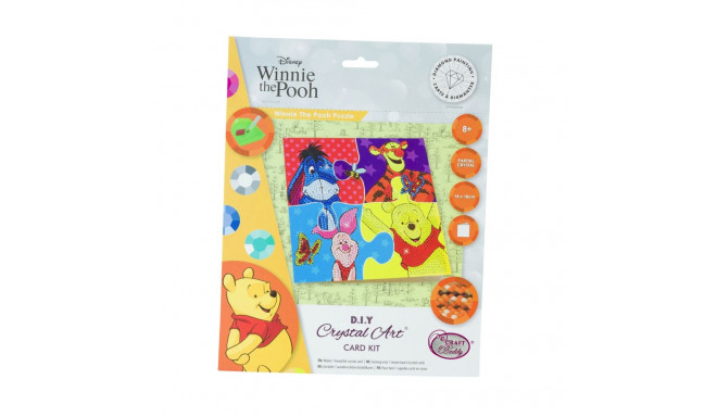 DISNEY Crystal Art Card Winnie The Pooh Puzzle, 18 x 18 cm