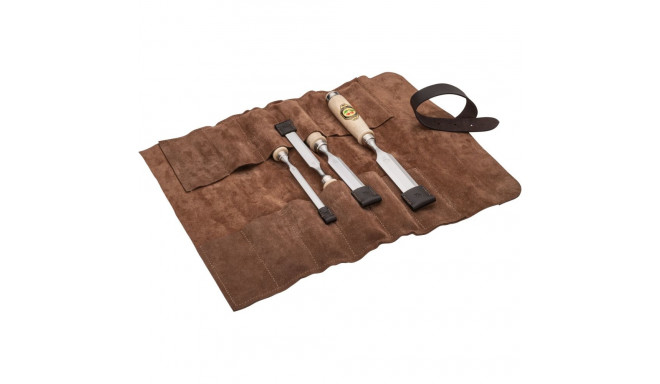 Kirschen Firmer Chisel Set 4pcs. Leather Bag 10-16-20-26