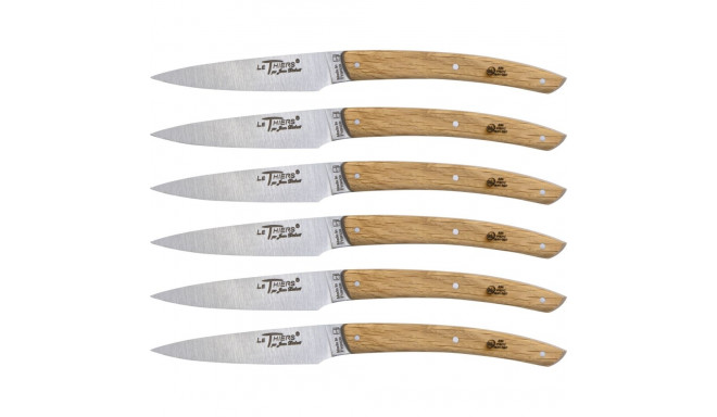 Jean Dubost Laguiole 6 pcs. Knife Set, Oak Wood