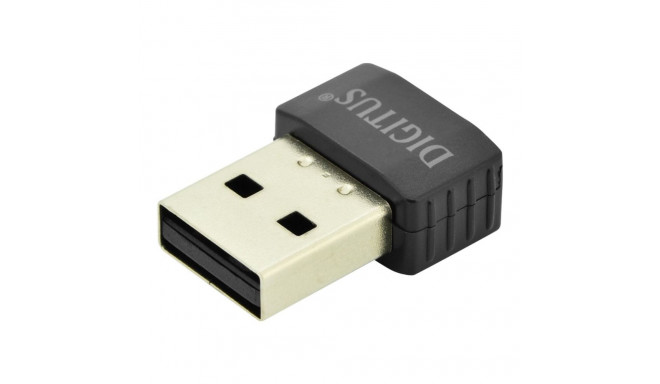 DIGITUS WLAN USB2.0 stick Realtek RTL8811AU 1T/1R 8,5x16,4x22 mm 2.4/5 GHz dual band WPS up to 433 M