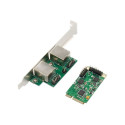 DIGITUS DN-10134 2-port Gigabit Ethernet mini PCI Express Card single lane low profile bracket Realt