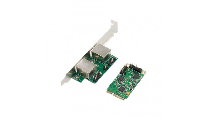 DIGITUS DN-10134 2-port Gigabit Ethernet mini PCI Express Card single lane low profile bracket Realt