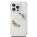 Guess GUHMP16LHFWFCT iPhone 16 Pro 6.3" transparent/transprent hardcase IML Flowers Wreath MagSafe