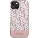 Guess GUHMP14SHGCFSEP iPhone 14 / 15 / 13 6.1" pink/pink hard case GCube Stripes MagSafe